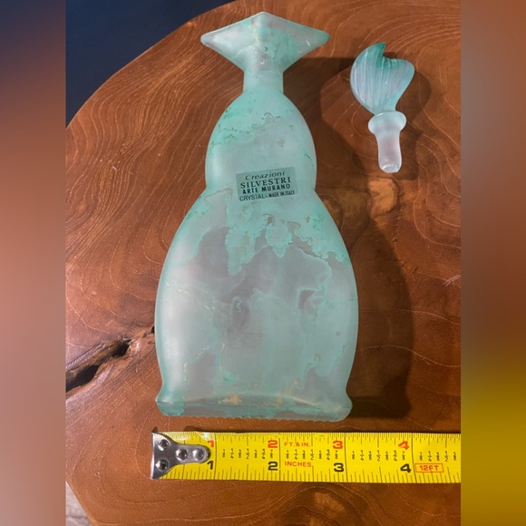 Creazioni Silvestri Arte Murano Crystal Made in Italy Green Hold Perfume Bottle - Picture 4 of 8